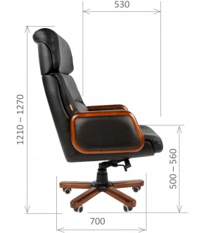 Кресло для руководителя CHAIRMAN 417 (Натуральная кожа) Черное в Карталах - kartaly.ok-mebel.com | фото 5