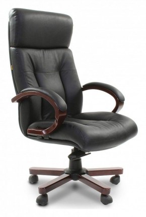Кресло для руководителя Chairman 421 черный/орех темный, черный в Карталах - kartaly.ok-mebel.com | фото 1