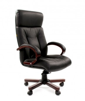 Кресло для руководителя CHAIRMAN  421 (Натуральная кожа) Черное в Карталах - kartaly.ok-mebel.com | фото 1