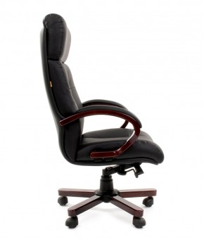 Кресло для руководителя CHAIRMAN  421 (Натуральная кожа) Черное в Карталах - kartaly.ok-mebel.com | фото 3