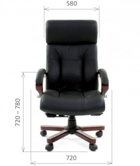 Кресло для руководителя CHAIRMAN  421 (Натуральная кожа) Черное в Карталах - kartaly.ok-mebel.com | фото 4