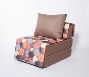 Кресло-кровать бескаркасное Харви (коричневый-геометрия браун) в Карталах - kartaly.ok-mebel.com | фото 1