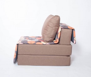 Кресло-кровать бескаркасное Харви (коричневый-геометрия браун) в Карталах - kartaly.ok-mebel.com | фото 2