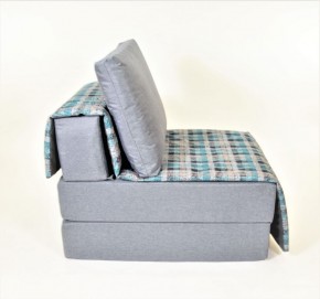 Кресло-кровать бескаркасное Харви (серый-квадро азур) в Карталах - kartaly.ok-mebel.com | фото 3