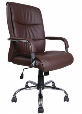 Кресло офисное BRABIX "Space EX-508" (экокожа, хром, коричневое) 531164 в Карталах - kartaly.ok-mebel.com | фото