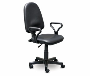 Кресло офисное Престиж+ (черный кожзам PV-1) г/п 140/ПВМ/ гольф в Карталах - kartaly.ok-mebel.com | фото 1