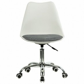 Кресло стул BRABIX "Eames MG-310 CH", хром, пластик белый, ткань серая, 532924 в Карталах - kartaly.ok-mebel.com | фото