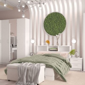 Кровать 1400 Париж с настилом (Белый тиснение) в Карталах - kartaly.ok-mebel.com | фото 3