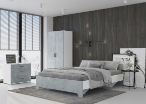 Кровать 1,6 VICTOR + основание (Белый-Бетон) в Карталах - kartaly.ok-mebel.com | фото 4