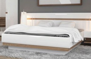 Кровать 160/TYP 92, LINATE ,цвет белый/сонома трюфель в Карталах - kartaly.ok-mebel.com | фото 2