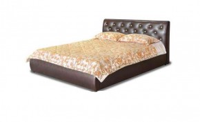 Кровать 1600 Флоренция в к/з "Классик 307 коричневый" (серия Норма) + основание + опоры в Карталах - kartaly.ok-mebel.com | фото