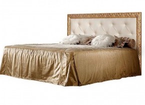 Кровать 2-х спальная (1,4 м) Тиффани штрих-лак/золото с мягким изголовьем (ТФКР140-2) в Карталах - kartaly.ok-mebel.com | фото