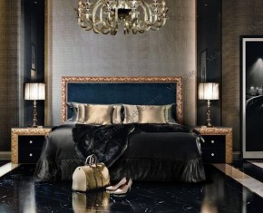 Кровать 2-х спальная (1,6 м) Тиффани Premium черная/золото с мягким элементом (Антрацит) с подъемным механизмомарт (ТФКР-3[3](П) в Карталах - kartaly.ok-mebel.com | фото 2
