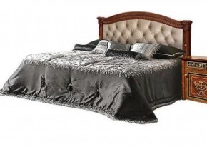 Кровать 2-х спальная с мягким изголовьем без изножья Карина-3 орех (К3КР-4[1]) в Карталах - kartaly.ok-mebel.com | фото