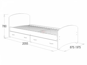 Кровать-6 одинарная с 2-мя ящиками (800*2000) в Карталах - kartaly.ok-mebel.com | фото 2