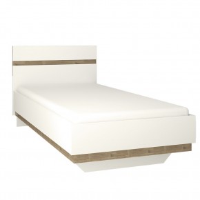 Кровать 90/TYP 90, LINATE ,цвет белый/сонома трюфель в Карталах - kartaly.ok-mebel.com | фото