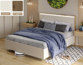 Кровать (Бело-серый U775 ST9/Дуб Галифакс Табак) 1400 в Карталах - kartaly.ok-mebel.com | фото