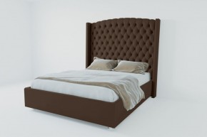 Кровать Берлин ЛЮКС с ПМ 1800 (экокожа коричневая) в Карталах - kartaly.ok-mebel.com | фото 2