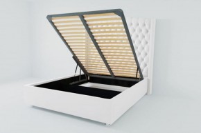 Кровать Берлин ЛЮКС с ПМ 800 (экокожа белая) в Карталах - kartaly.ok-mebel.com | фото 2