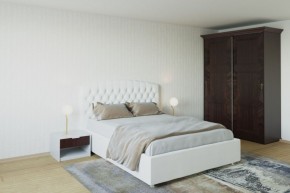 Кровать Берлин с ПМ 1400 (экокожа белая) в Карталах - kartaly.ok-mebel.com | фото