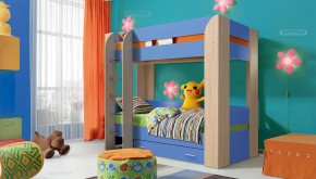 Кровать детская 2-х ярусная Юниор-6 с ящиком ЛДСП (800*1900) в Карталах - kartaly.ok-mebel.com | фото 1
