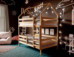 Кровать-домик двухъярусная 80*160 без покраски в Карталах - kartaly.ok-mebel.com | фото 3