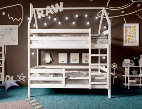 Кровать-домик двухъярусная 80*190 Белый в Карталах - kartaly.ok-mebel.com | фото 2
