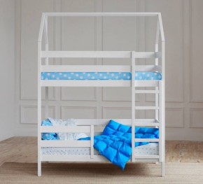Кровать-домик двухъярусная 80*190 Белый в Карталах - kartaly.ok-mebel.com | фото 4