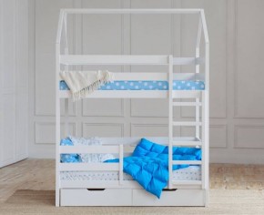 Кровать-домик двухъярусная 80*190 Белый в Карталах - kartaly.ok-mebel.com | фото 5