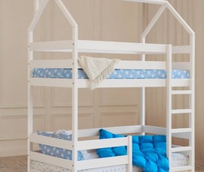 Кровать-домик двухъярусная 80*190 Белый в Карталах - kartaly.ok-mebel.com | фото 6