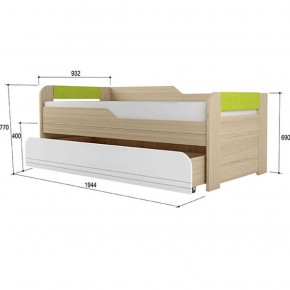 Кровать двухуровневая + подлокотники Стиль № 900.1 NEW (туя светлая/лайм) в Карталах - kartaly.ok-mebel.com | фото 2