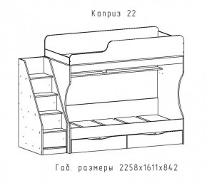 КАПРИЗ-22 Кровать двухъярусная 800 настил ЛДСП в Карталах - kartaly.ok-mebel.com | фото 2