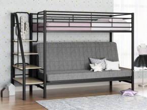 Кровать двухъярусная с диваном "Мадлен-3" (Черный/Серый) в Карталах - kartaly.ok-mebel.com | фото 1