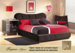 Кровать Феодосия 1600 со стразами в к/з "Классик 307 коричневый" (серия Норма) +основание +ПМ в Карталах - kartaly.ok-mebel.com | фото