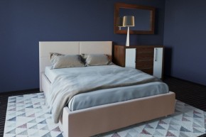 Кровать Корсика с ПМ 1400 (экокожа бежевая) в Карталах - kartaly.ok-mebel.com | фото 2