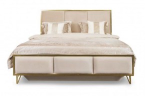 Кровать Lara 1600 с мягким изголовьем + основание (белый глянец) в Карталах - kartaly.ok-mebel.com | фото