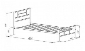 Кровать металлическая "Кадис 900х1900" Белый в Карталах - kartaly.ok-mebel.com | фото 2
