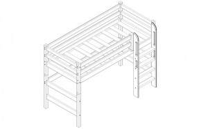 Кровать полувысокая с прямой лестницей Соня (Вариант 5) в Карталах - kartaly.ok-mebel.com | фото 3