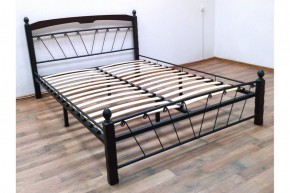 Кровать "Муза 1" КМД10  Черная (1600*2000) (ножки-шоколад) с коваными изделиями в Карталах - kartaly.ok-mebel.com | фото 3