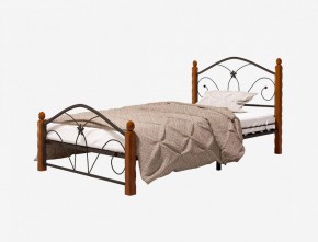 Кровать "Селена 1" Черная (900*2000) (ножки-махагон) с коваными элементами в Карталах - kartaly.ok-mebel.com | фото 1