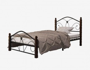 Кровать "Селена 1" Черная (900*2000) (ножки-шоколад) с коваными элементами в Карталах - kartaly.ok-mebel.com | фото 2