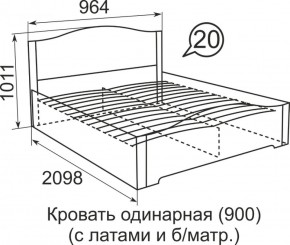 Кровать с латами Виктория 1200*2000 в Карталах - kartaly.ok-mebel.com | фото 3