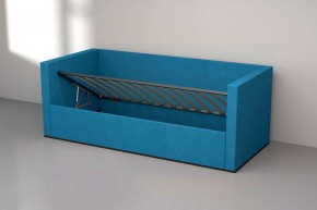 Кровать с ПМ (арт.030) (с/м 900*2000мм) (б/матр), ткань синяя в Карталах - kartaly.ok-mebel.com | фото 2