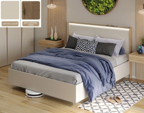 Кровать (Светло-серый U750 ST9/Дуб Галифакс Табак) 1400 в Карталах - kartaly.ok-mebel.com | фото