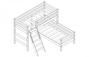 Кровать угловая с наклонной лестницей Соня (Вариант 8) в Карталах - kartaly.ok-mebel.com | фото 3