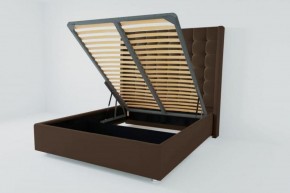 Кровать Венеция ЛЮКС с ПМ 800 (экокожа коричневая) в Карталах - kartaly.ok-mebel.com | фото 2