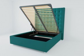 Кровать Венеция ЛЮКС с ПМ 800 (велюр бирюзовый) в Карталах - kartaly.ok-mebel.com | фото