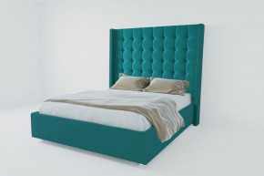 Кровать Венеция ЛЮКС с ПМ 800 (велюр бирюзовый) в Карталах - kartaly.ok-mebel.com | фото 2