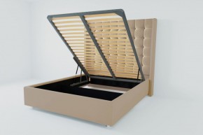 Кровать Венеция ЛЮКС с ПМ 800 (велюр светло-серый) в Карталах - kartaly.ok-mebel.com | фото