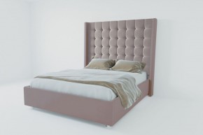 Кровать Венеция ЛЮКС с ПМ 800 (велюр темно-серый) в Карталах - kartaly.ok-mebel.com | фото 2